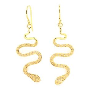 14k Gold over 925 Sterling Silver Snake Earrings